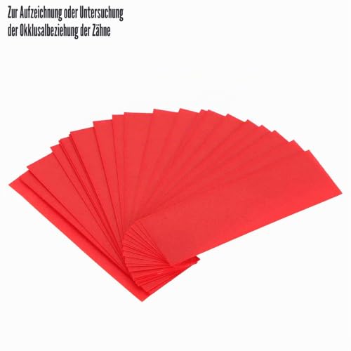 300 Sheets Occlusion Paper Dental, Bite Articulation Paper with Plastic Dispenser, Double-Sided Occlusion Foil Tooth, for Occlusal and Interproximal Adjustments (Red) Red