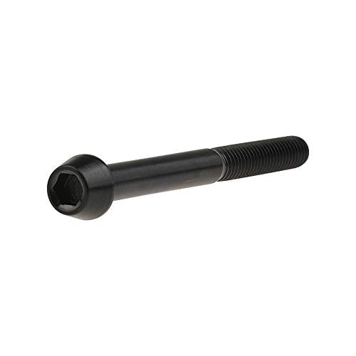 Wanyifa black titanium M5x50mm tapered head hex bolt screw viewed from the side