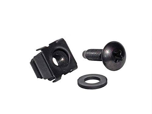Black M5 Cage Nut & Screws w/Washers 25-Pack - USA Made