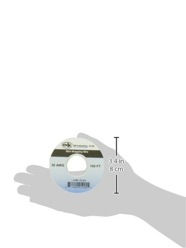 Jonard Tools R30W-0100 White Insulated Kynar Copper Wire Roll, 30 AWG, 100 ft Length