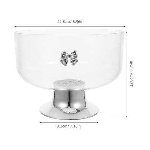 Cabilock Footed Fruit Bowl 9 inch Clear Acrylic Trifle Bowl with Pedestal Base Tall Dessert Display Stand for Fruit Desserts Snacks Kitchen Counter Home Party Decor