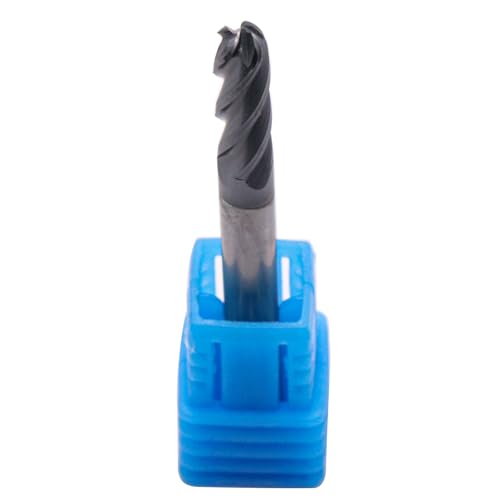 SEFHLI 4 flute solid carbide ball nose end mill set, 5 pieces, 3/16 inch, AlTiN coated