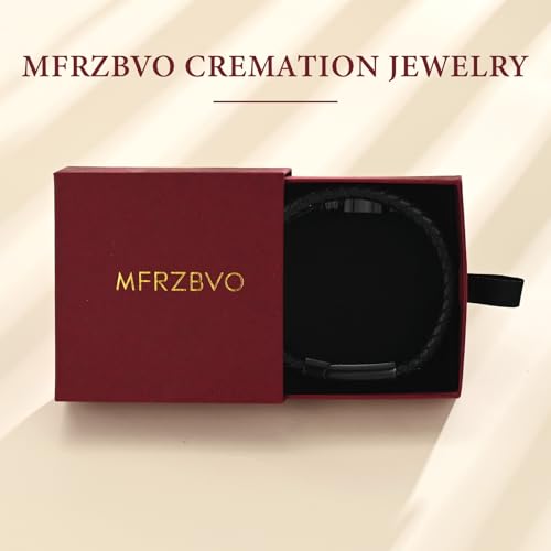 Cremation Jewelry Urn Bracelet for Human Ashes for Women Men Memorial Keepsake Cuff Leather Bracelet Heart