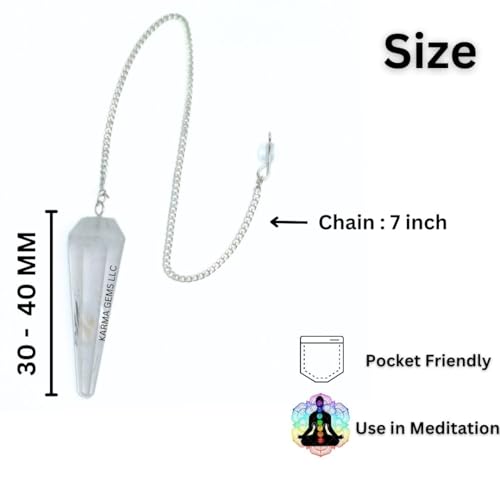 Clear Quartz, Pendulum, Crystals, Ouija Board, Jewelry Making Supplies, Dowsing Rods, Witchcraft Supplies, Pendulum Crystal, Pendulum Board, Meditation Accessories, Chakra Stones, Karma's Gems Clear Quartz