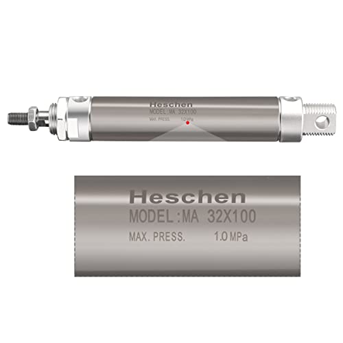Heschen Stainless Steel Mini Pneumatic Air Cylinder, MA 32×100, Bore 32mm, Stroke 100mm, Single Rod Double Acting