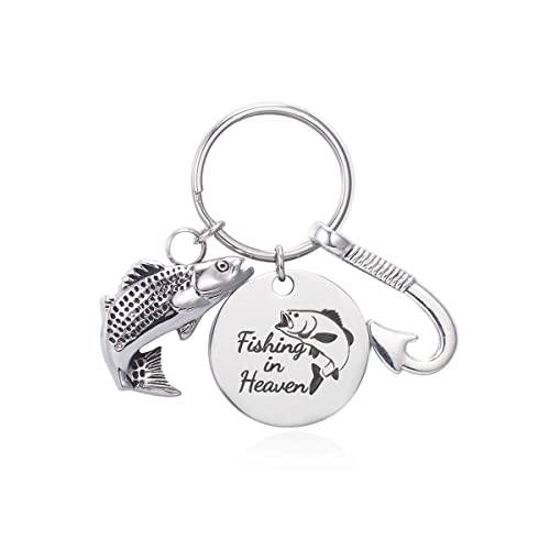 Gredstar Gone Fishing Urn Necklace for ashes & Fishing in Heaven Cremation Urn Keychain