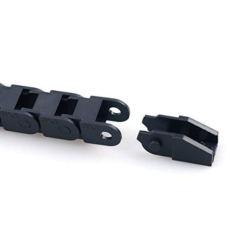 [Australia - AusPower] - URBEST 10mm x 10mm Black Plastic Flexible Nested Semi Closed Drag Chain Cable Wire Carrier 1M for Electrical Machines 10x10mm 
