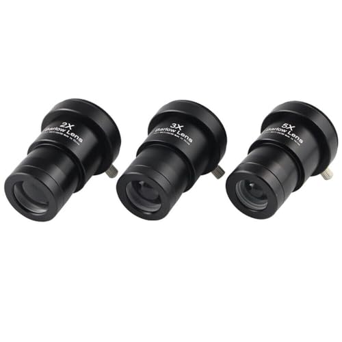 3 Pieces 1.25 inch Astronomical Telescope Barlow Lens 2X 3X 5X Eyepiece Lens Telescope Eyepiece Kit