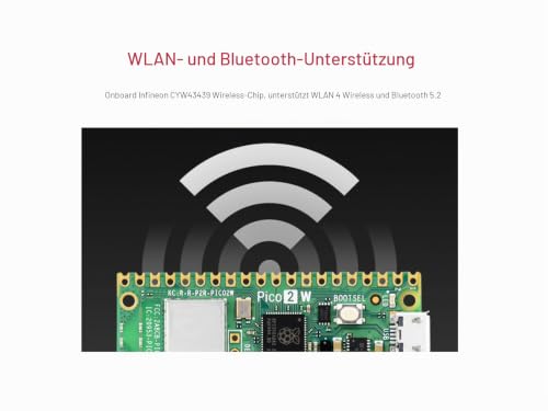 Pre-Soldered Raspberry Pi Pico 2 W with Header RP2350 Microcontroller Board Mini Board Based on Official RP2350 Chip, Supports WiFi and Bluetooth