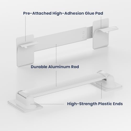 Safoner RV Shower Corner Storage Bar, Bathroom Shelf Caddy for Organization 2 Packs