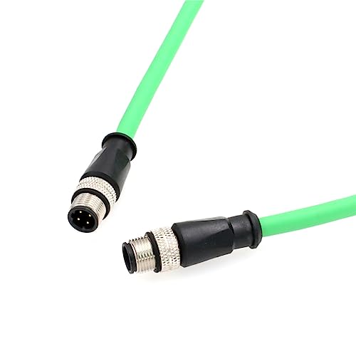 Network Profinet Ethernet Camera M12 4 Pin D Code Male to M12 4 Pin D-Code Male Cable for Barcode Reader Sensor Camera Shielded Flexible 8M