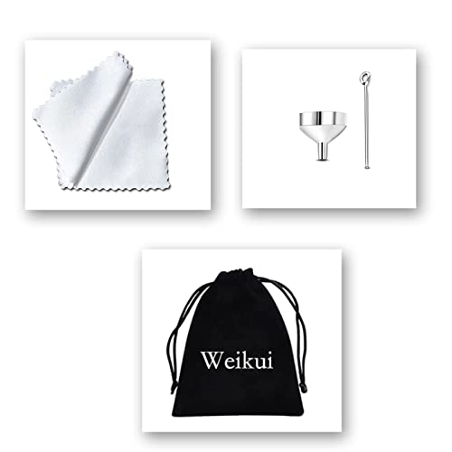 weikui 6 Pieces Crystal Silver Black Urn Necklace for Ashes Memorial Cremation Urn Jewelry Bar Locket Keepsake Cube Ashes Necklace for Women Men - Funnel Kit & Flannel Bag 6Pcs necklace