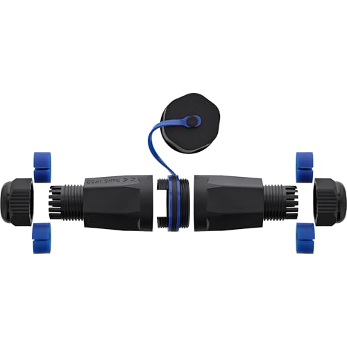 InLine Cable Connector Empty Housing RJ45 Keystone IP68 Waterproof for Network Cable 1.5-8 mm with Cover M23 Screw Connection 69992V
