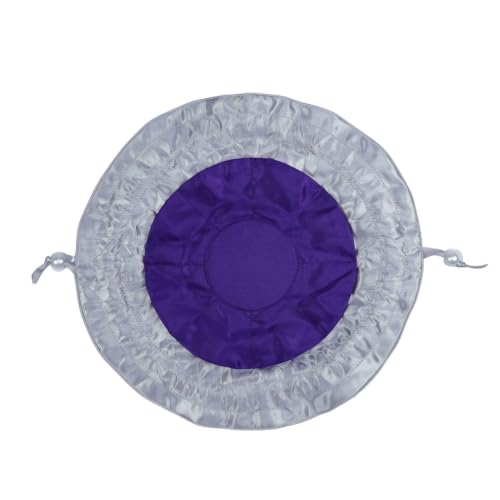 Marisa D'Amico Drawstring Premium Satin Jewelry Pouch with 8 Interior Pockets, Purple + Silver