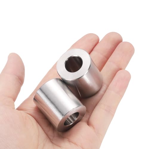 uxcell 5-piece stainless steel round spacer, 1/2-inch bore, 1-inch OD, 1-1/8-inch length, plain finish