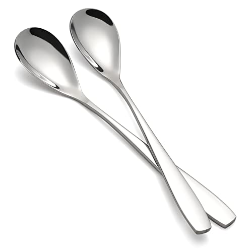Set of 12 stainless steel egg spoons for soft boiled eggs, 5.5 inches long, by YellRin, featuring sleek, durable design.