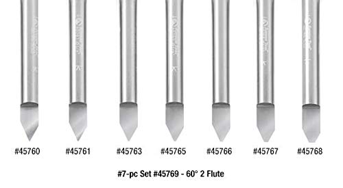 Amana Tool - 45761 Solid Carbide 60° Engraving 0.010 Tip Width x 1/4 Shank x 2"