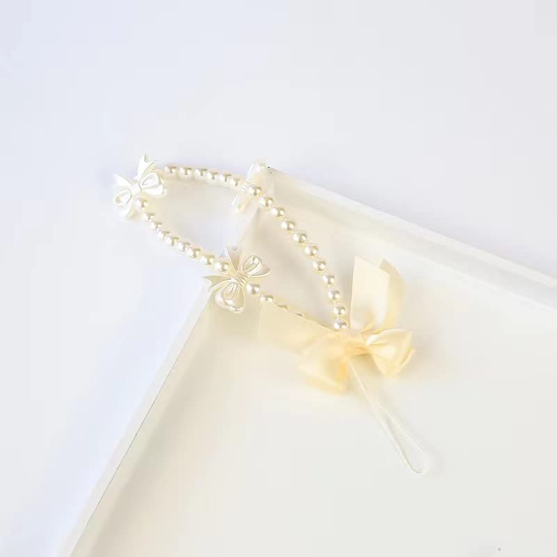 [Australia - AusPower] - Phone Charms Strap,Pink Cute Phone Charms Aesthetic Love Phone Chain Girl Beaded Phone Strap Pearl Beaded Phone Lanyard Jewelry(pearl butterfly) 