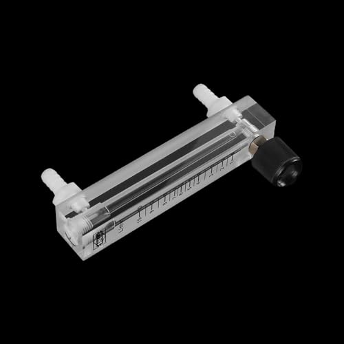 LZQ-7 Flow Meter with Control Valve, 1-10L/min Flow Meter for Unidirectional Measurement of Gas Oxygen Airflow with 8mm Barbed for Industrial Applications