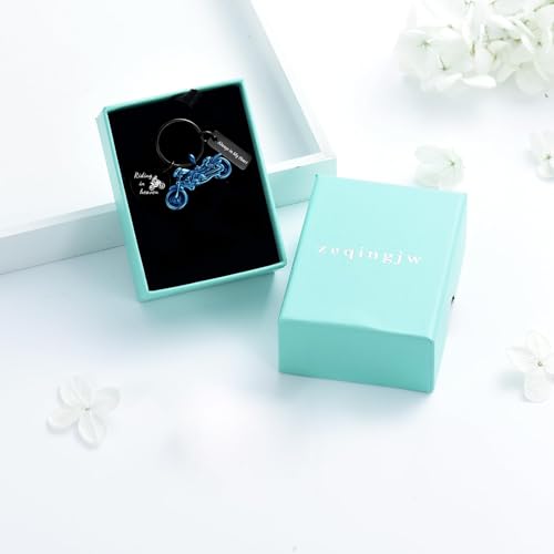 zeqingjw Motorcycle Cremation Urn Keychain for Ashes for Men's Ashes Keepsake Motor Urn Key Chain Cremation Jewelry Blue
