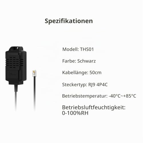 SONOFF THS01 Temp and Humi Sensor, Temperature and Floor Sensor Works with THR320D Elite/THR316D Elite/THR320D Origin/THR316D Origin, SONOFF TH Elite/TH Origine Accessories