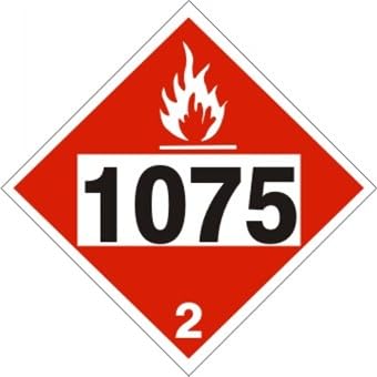 1075 BUTANE, LPG, PROPANE DOT PLACARD Class 2 Sign Shipping Metal Tin Sign 12 x 12 inch Warning for Industrial & Commercial Use (Z633)