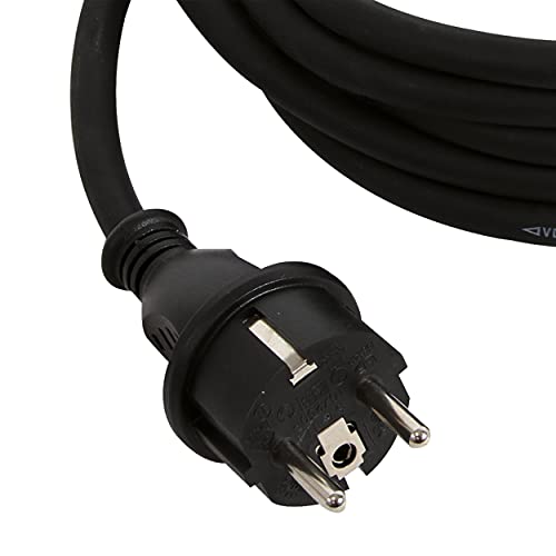 REV Ritter 0577133555 Lead with Grounded Plug Cord H05RR-F 1.5 mm² Cable – Black | Replacement power cable with plug, 3680 watts, black 3 Months