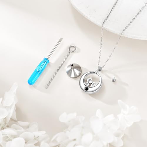 VONALA Teddy Bear/Sister/Mother/Father/Grandmother 925 Sterling Silver Urn Necklace Cremation Memorial Keepsake Pendant Jewelry for Women