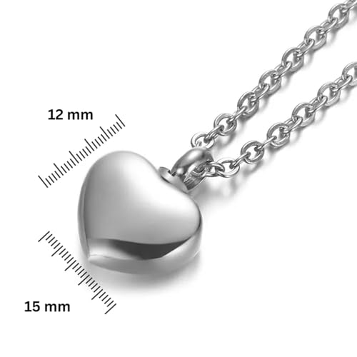 Cremation Jewelry Small Heart Urn Necklaces for Ashes for Women Men Memorial Keepsake Urns Pendant for Human Ashes Necklace Silver