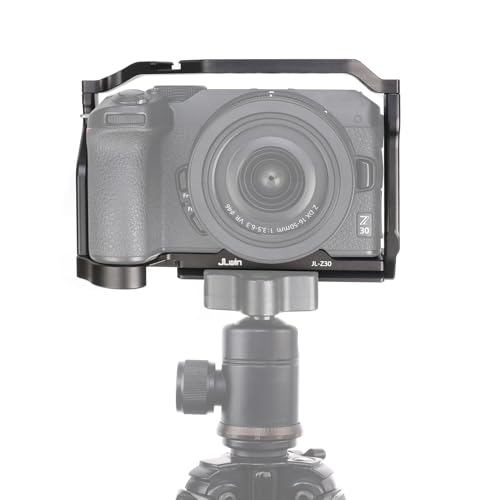 FocusFoto Camera Cage for Nikon Z30 Mirrorless Camera, Aluminium Video Vlogging Rig with Cold Shoe, 1/4"-20 Screw Mount, 3/8"-16 Locating Holes for Arri Grip, Quick Release Plate for Arca-Swiss Tripod