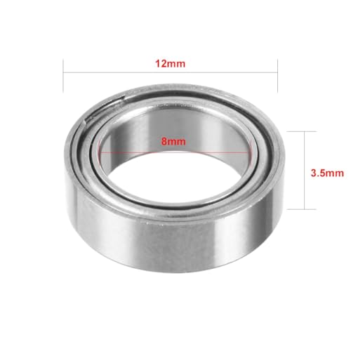 TOP-VIGOR 20Pcs MR128ZZ Deep Groove Ball Bearings - 8mm x 12mm x 3.5mm MR128ZZ（20Pcs)