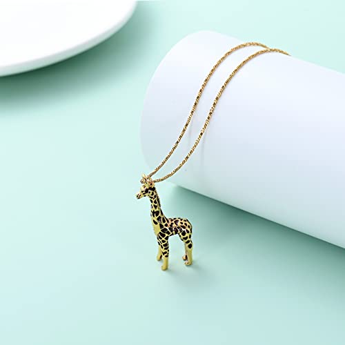 Yinplsmemory Cremation Jewelry Animal Giraffe Urn Necklace for Ashes for Women/Men Keepsake Ashes Holder Urn Locket Pendant Necklace for Human/Pet Ashes Gold