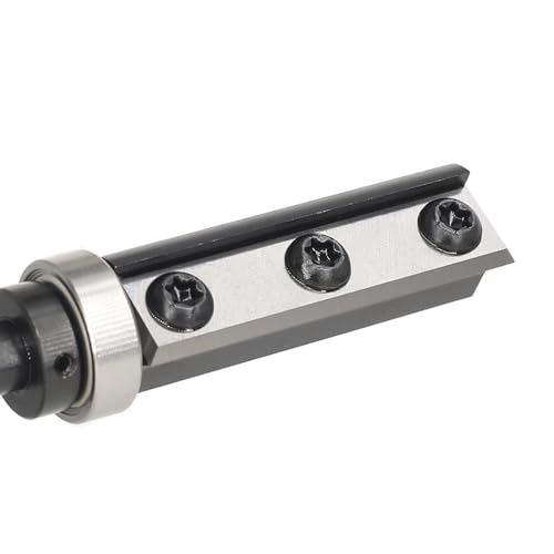 Reversible Plates, Flush Cutter, 8 mm Shank, 4-Sided Interchangeable Carbide Blade, Flush Cutter with Ball Bearing, Wood Cutter for Edge Processing Top Bearing 8x19x50mm