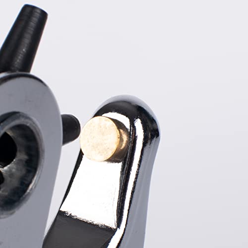 Rotary Leather Hole Punch for Belts, Leathercraft, Rubber (Silver) Silver