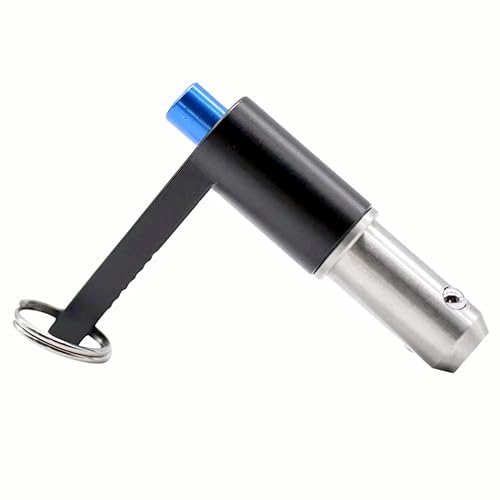 HAIWEN 12x60mm stainless steel ball lock pin with aluminum L-handle, ring and lanyard cable