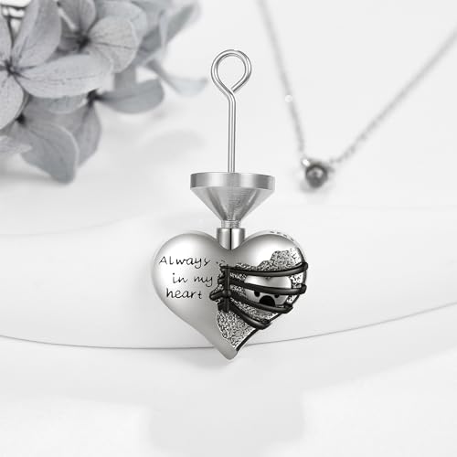 URONE Urn Necklace for Ashes Sterling Silver Urn Pendant Cremation Keepsake Jewellery Memorial Gifts for Women Dog