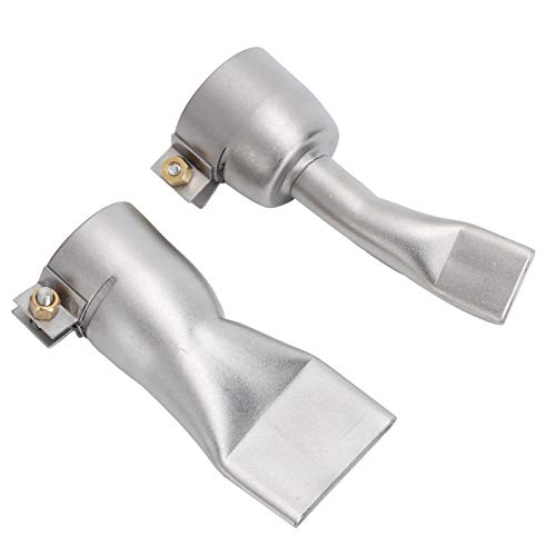 Flat Nozzle for Heat Gun, 2 Pieces 20mm 40mm Flat Welding Nozzle Stainless Steel Wide Slot Nozzle for Heat Guns Soldering Accessories Pinpoint Desoldering and Welding
