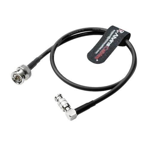 Alvin's Cables Micro BNC to BNC Cable 12G-SDI High Speed 4K UHD Video Coaxial Cable, Right Angle Micro BNC 75 Ohm Ultra-Slim for Blackmagic Video Assist 5" Monitor,50CM|19.7inches Black