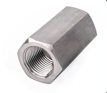 [Australia - AusPower] - 2pcs Pipe Fittings,Stainless Steel 3/8 NPT Female to 3/8 NPT Female Straight Hex Coupler/Coupling for Air, Liquid or Hydraulic Fitting,Industrial Air Tool Hose 3/8 Inch 