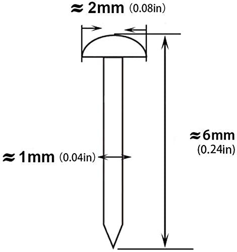 Tiny Wooden Nails for DIY Craft Projects, Antique Drawer Repairing, Mini Boxes Decorative Accessories[Set of 200pcs] (1×6mm, Silver) 1*6mm