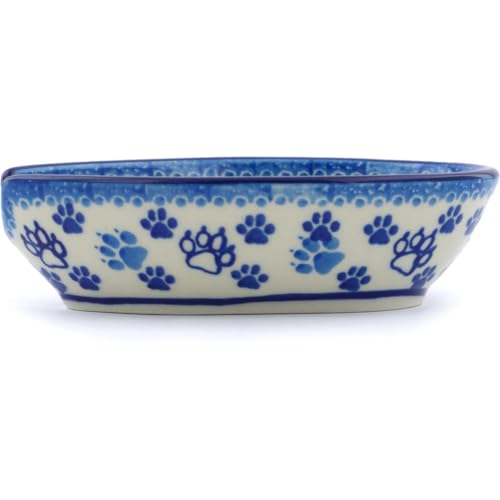 Authentic Polish Pottery Spoon Rest in Boo Boo Kitty Paws Design Handmade in Bolesławiec Poland by Ceramika Artystyczna + Certificate of Authenticity