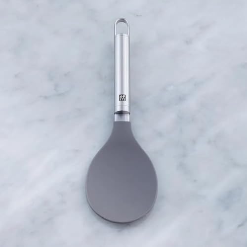 ZWILLING Pro Tool silicone rice spoon with stainless steel handle, ideal for serving rice and other dishes in the kitchen.