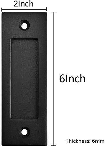 4pcs Running Black 6 inch Sliding Barn Door Finger Pull Set | Heavy Duty Modern Simple Invisible Handle| with Flat Bottom Easy to Install 4