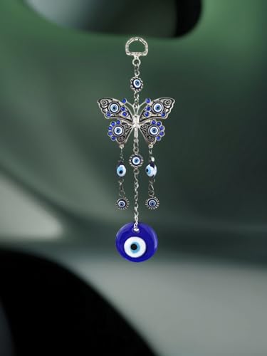 Betterdecor Turkish Blue Evil Eye with Butterfly Hanging Decoration Ornament (Butterfly) Butterfly Only