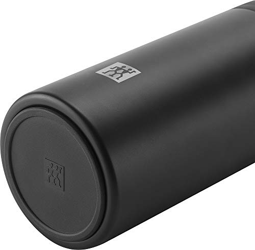 Zwilling Thermo Thermos Flask, Integrated Filter Insert, Vacuum Flask for Tea & Infused Water, Double Wall Insulation, 420 ml, Height: 17,2 cm, Black 14.2 Ounces