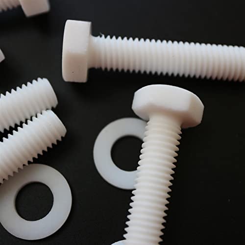 Caterpillar Red PTFE M8 x 40mm hex head plastic bolts, nuts, and washers set
