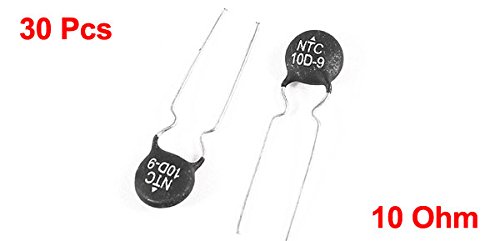 9mm Head Diameter 10 Ohm NTC Thermistors Black Silver Tone 30 Pcs