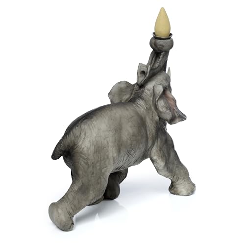 Puckator Elephant Backflow Incense Burner - Home Zen Meditation Decor Accessories - Incense Waterfall Cone Burner - Spiritual Feng Shui Gothic Goth Relaxation Gifts Gift - Desk Ornaments