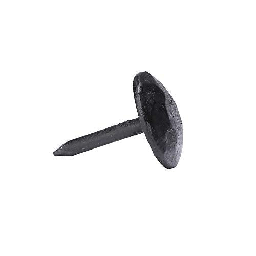 Set of 25 Round Iron Clavos Decorative Nails, 1 X 1 Inch, Hand-Forged, Natural Black Finish 1" X 1" (25 Pk)