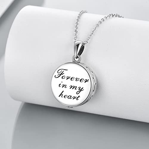 POPLYKE Sterling Silver Wolf Necklace Gifts for Women Celtic Knot Wolf Moon Pendant Necklace Jewelry for Men 18+2'' Wolf Urn (Abalone)